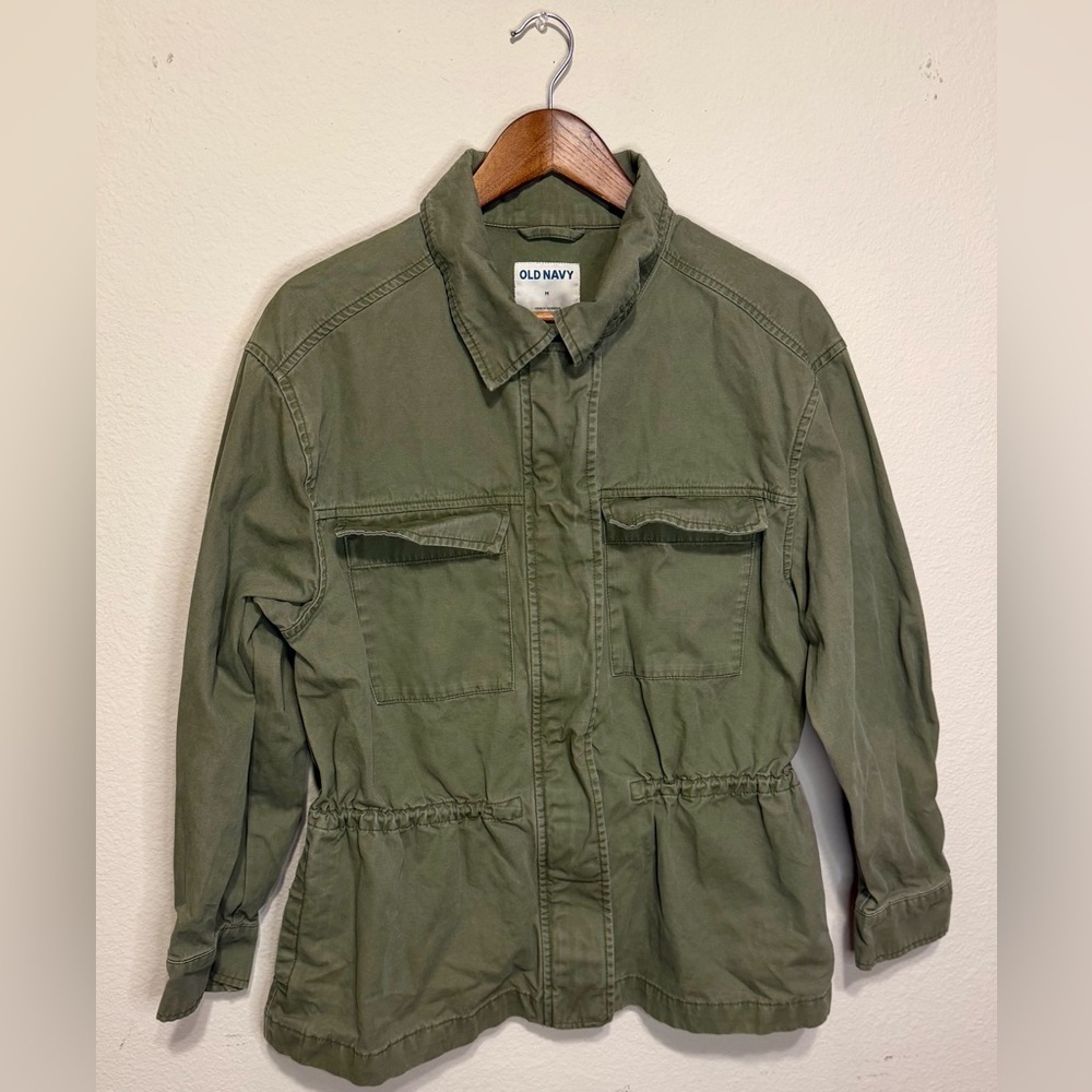 Old Navy Women's Cinched Green Military-Style Jacket - Picture 1 of 7